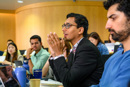 Group of IMD MBA students in class