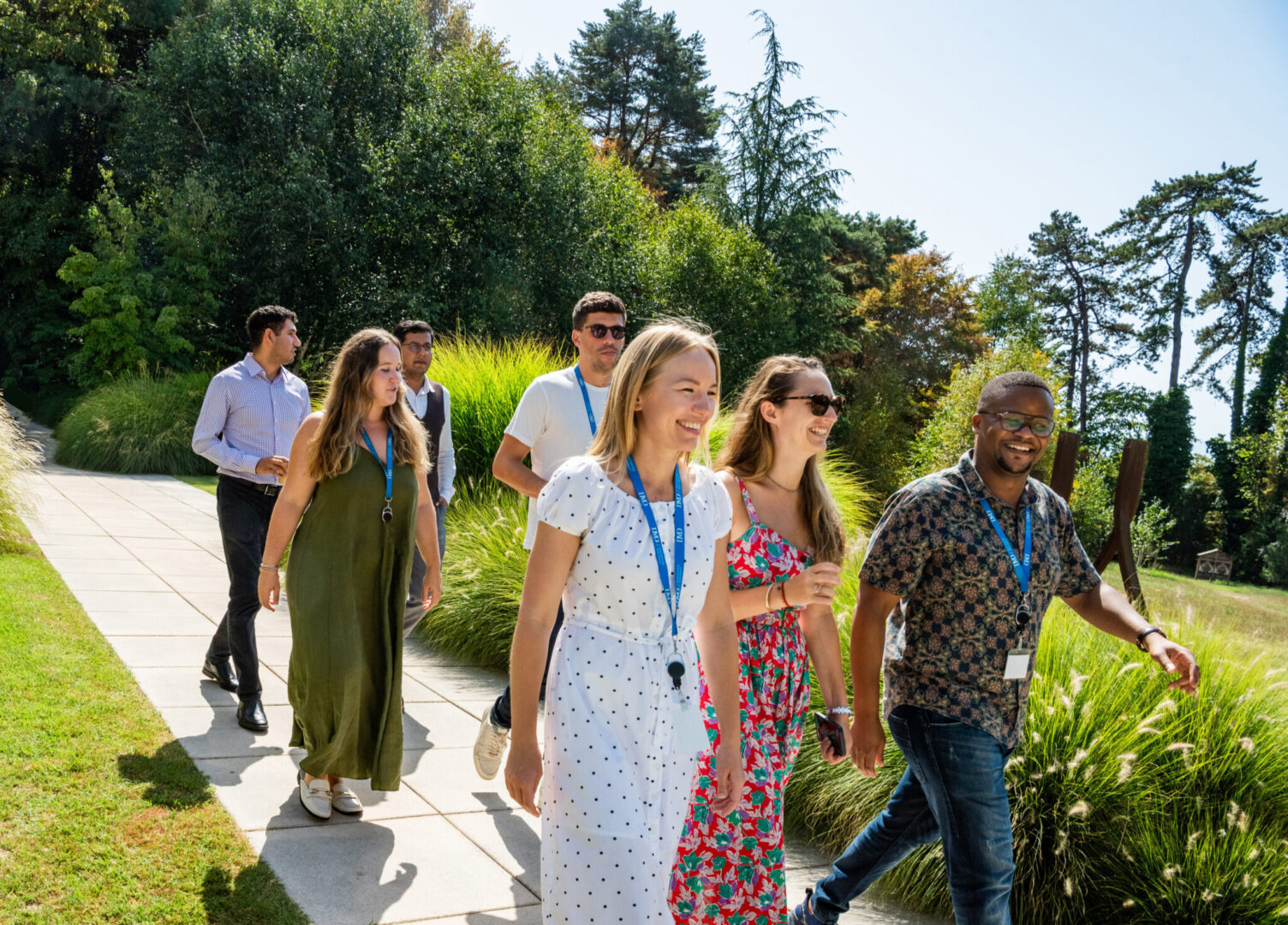 IMD MBA students walking on campus