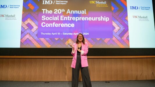 Sophie Bacq speaks at the 20th Annual Social Entrepreneurship Conference